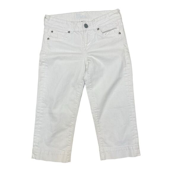 KUT White Denim Capri Jean Shorts Size 6 Classic Coastal Grandma EUC Preppy - Picture 1 of 10